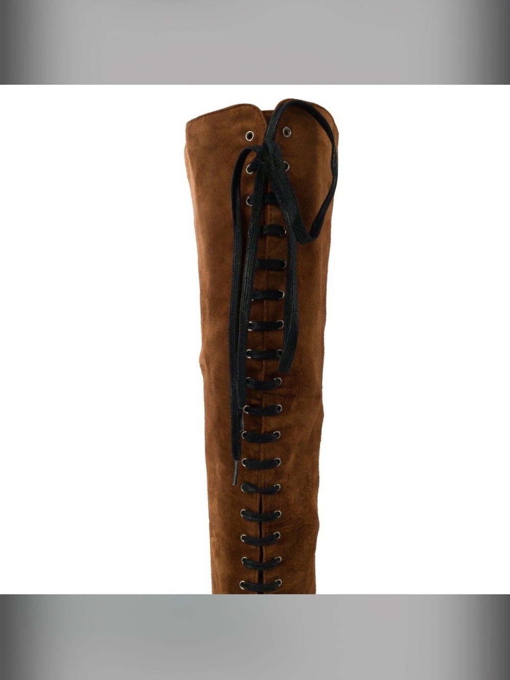 CHANEL Brown Suede, White & Black Lace-Up Over-the-Knee Boot…BNIB…NEVER WORN - Picture 7 of 10